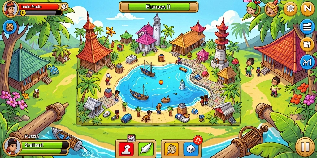 Screenshot menunjukkan karakter utama dalam level menantang.