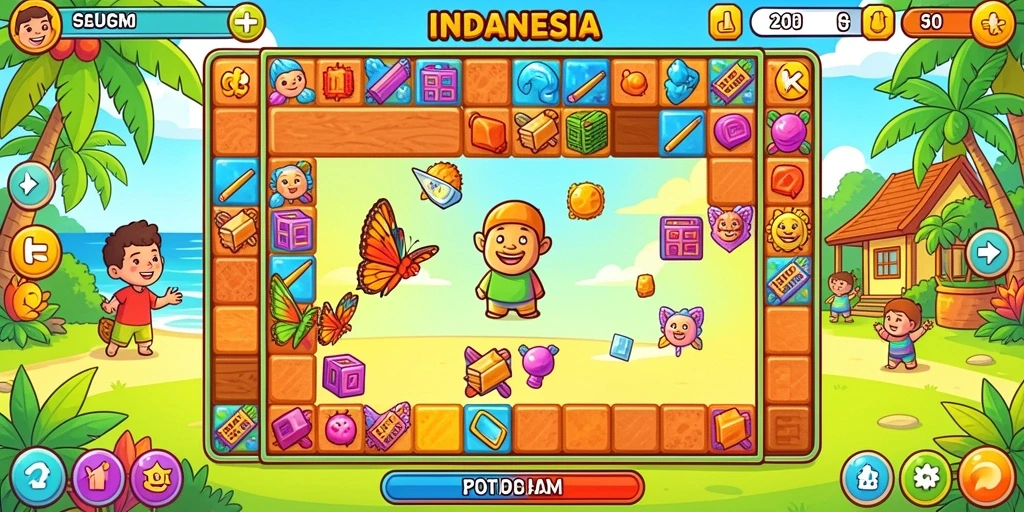 Screenshot menunjukkan karakter utama dalam perjalanan petualangan.